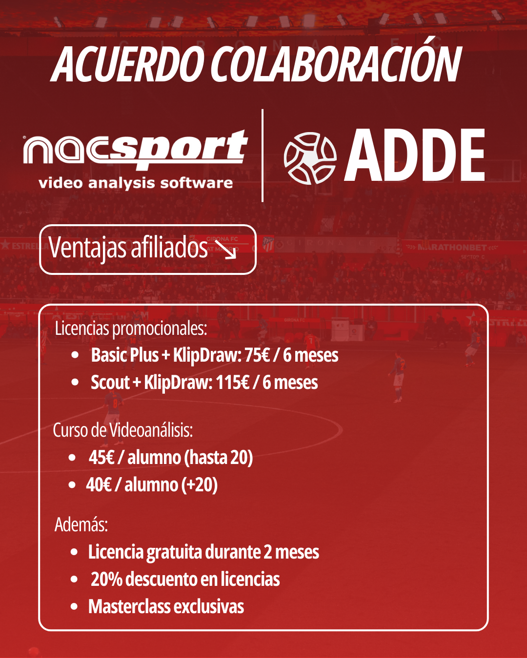 ADDE y Nacsport alcanzan un acuerdo de colaboración con ventajas ...